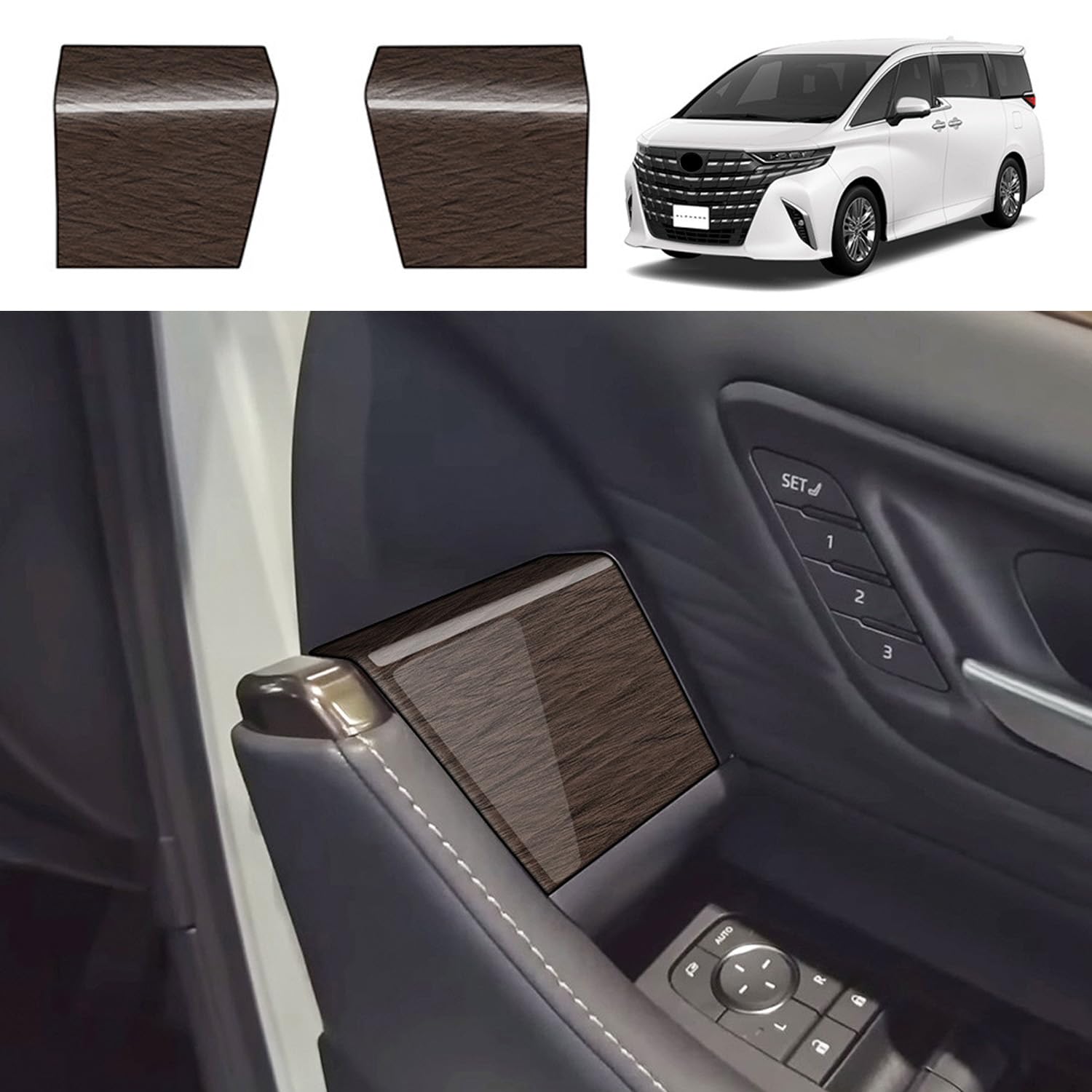 

YOFAMO Alphard 40 Series Vellfire 40 Series Power Window Panel Cover Door Panel Door No switch коричневый