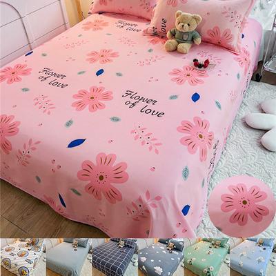 Poťah na matrac z 1ks bavlneného plochého prestieradla s potlačou Jednoduchá a zhrubnutá prikrývka na manželskú posteľ šetrná k pokožke(Žiadna obliečka na vankúš)