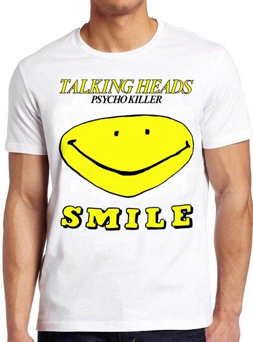 Talking Heads Psycho Killer Группа Панк-рок Улыбка Музыкальный Подарок Футболка T-Shirt 7301 S