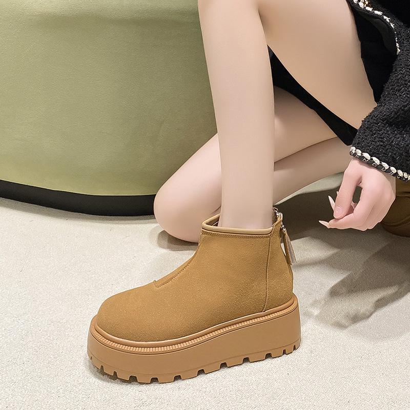 Rutschfeste warme Schneestiefel für Damen Herbst und Winter neue Samt-Dicksohlen modische vielseitige Temperament-Kurzstiefel