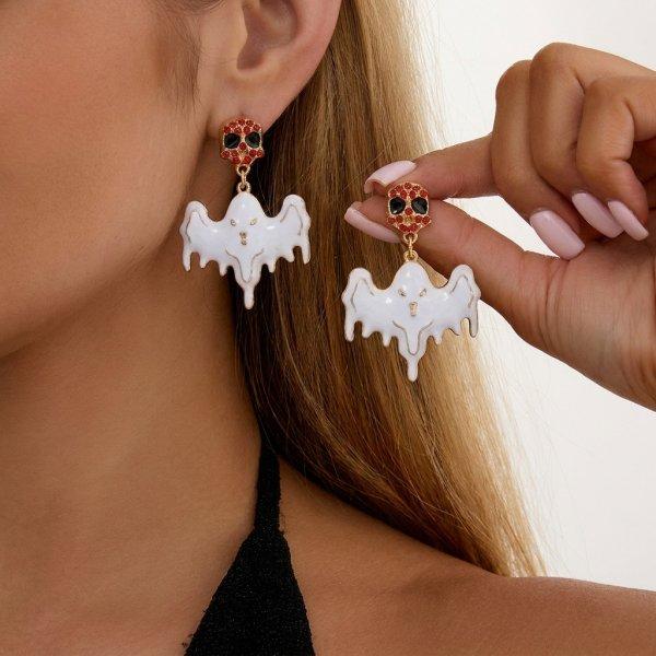 Funny Black Cat Pumpkin Earrings For Women Vintage Punk Enamel Kitten Pumpkin Drop Earring Halloween Party Aesthetic Jewelry