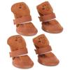 4pcs Dog Snow Boots Winter Warm Fleece Pet Shoes Anti-Slip Soles Adjustable Closure For Hiking Walking Outdoor Use Pet Dog Boots