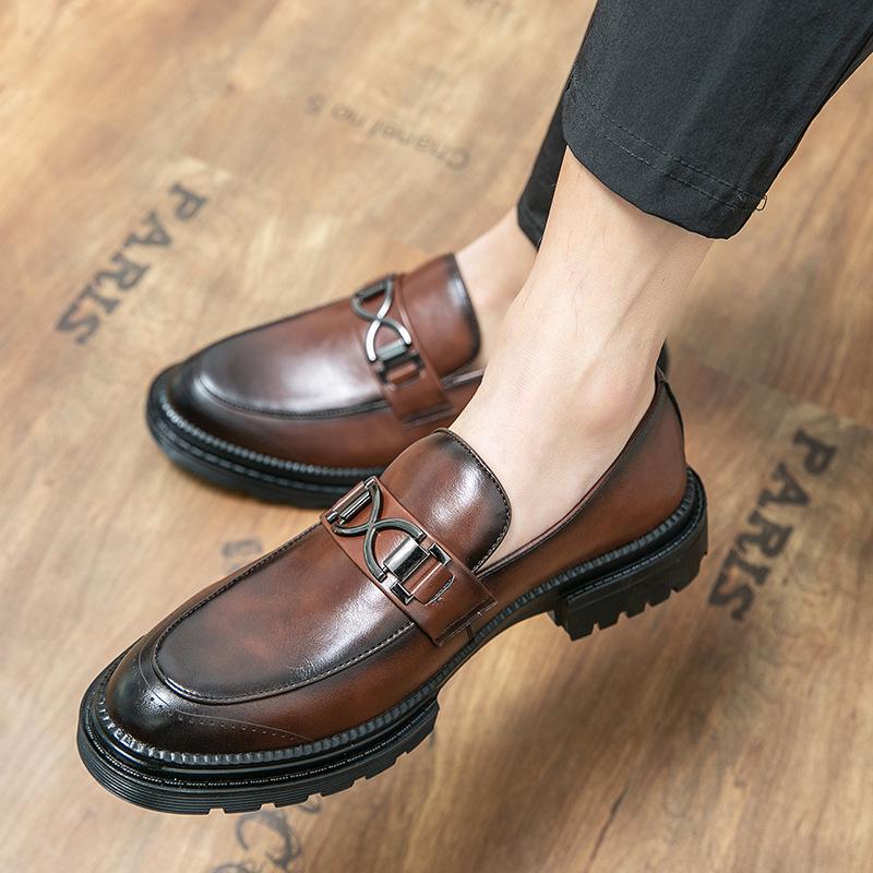Men s Four Seasons British Style Casual Leather Loafers 38