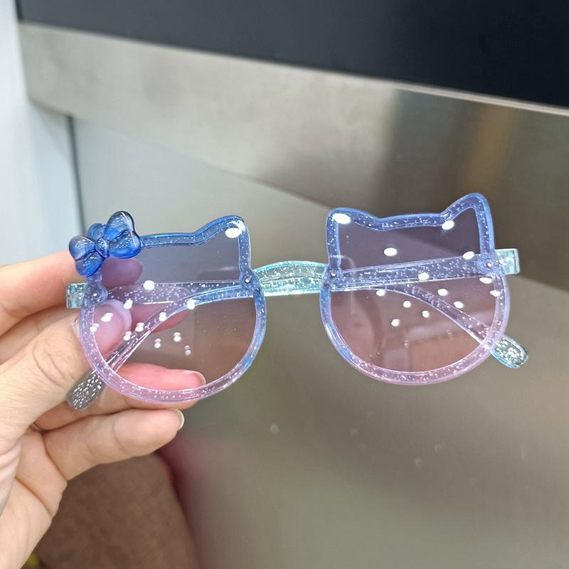 New Cartoon Cat Sunglasses Children Sunglasses Girl Fashion Sun Shade Flat Mirror Baby UV Protection Glasses Brand Design