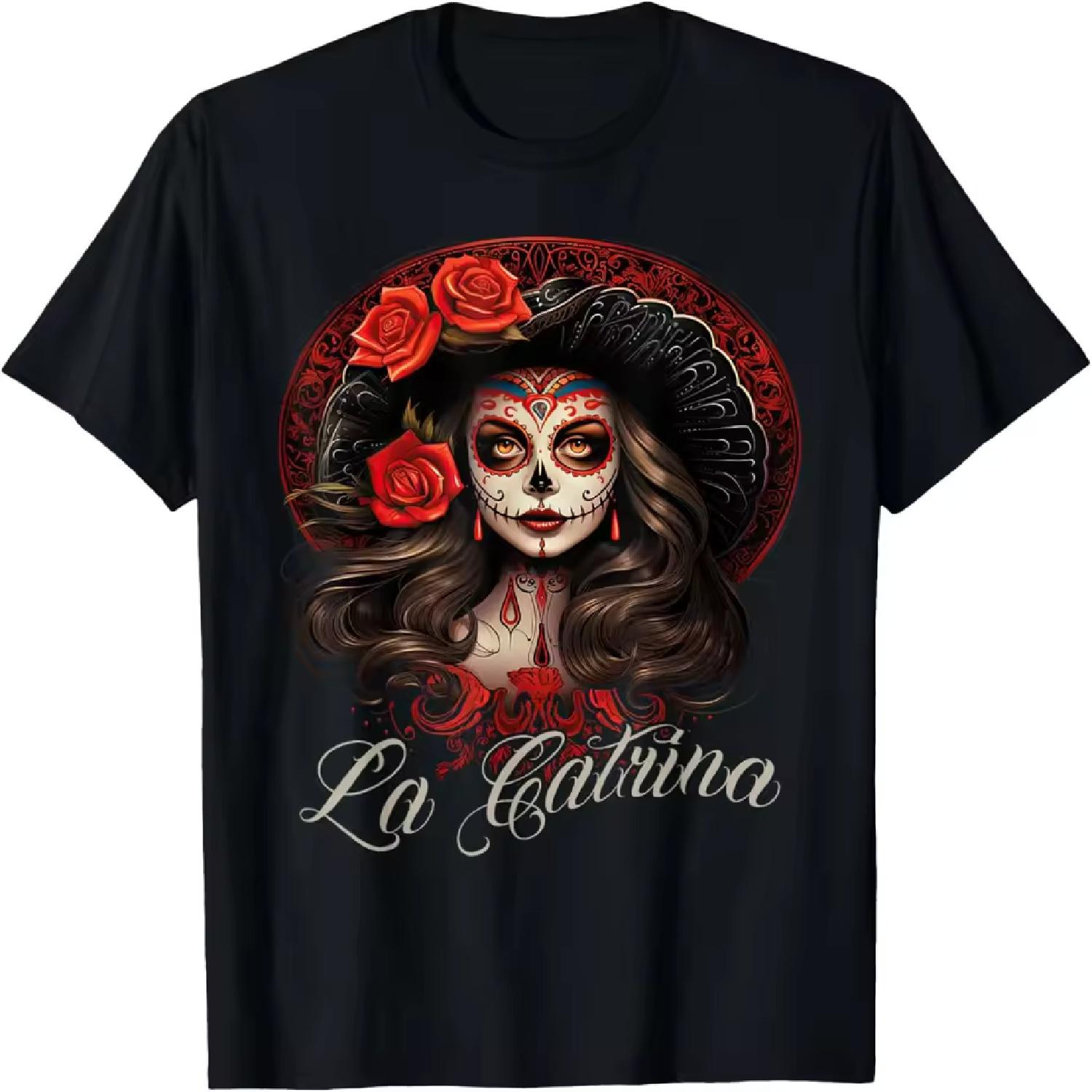 La Catrina Dress Stylish Day of the Dead Costume La Catrina T-Shirt S