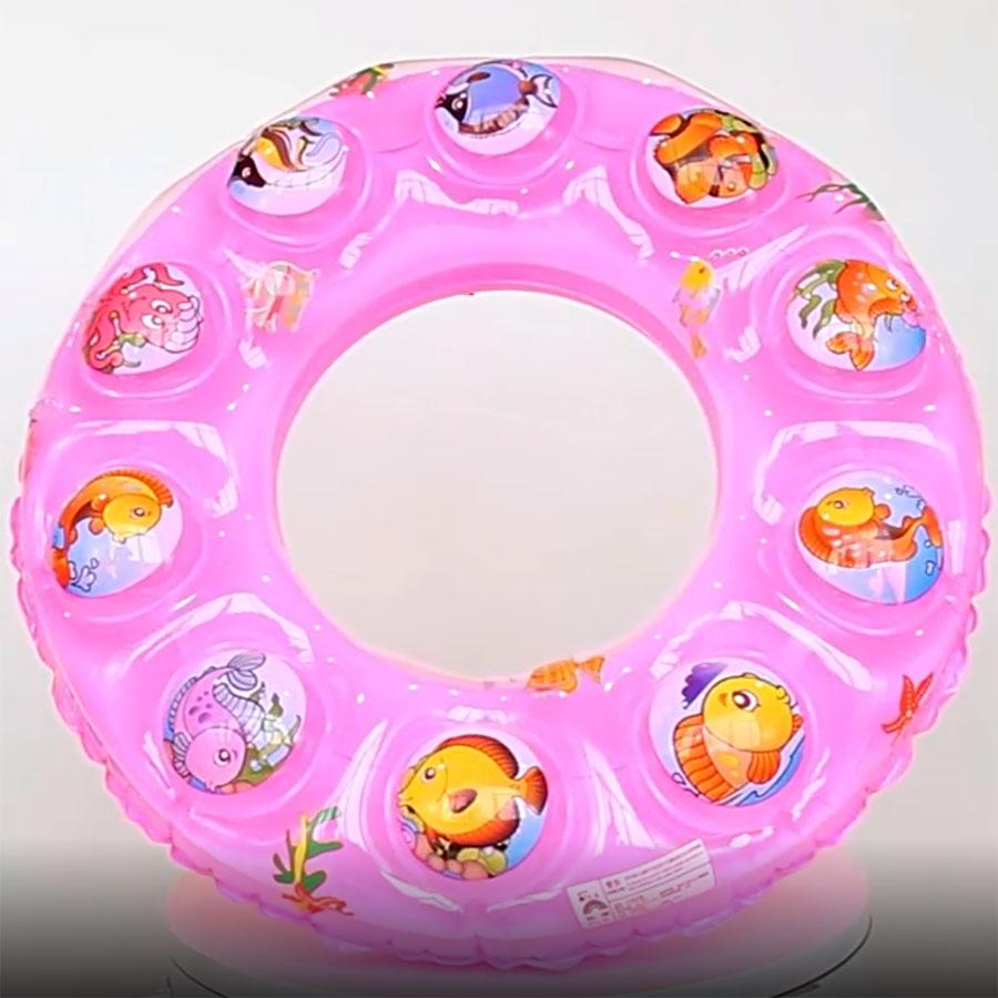1 buc. Airbag dublu îngroșat Cerc de înot gonflabil de cristal pentru piscină de vară pentru copii, jucării de plajă pentru siguranță în apă plutitoare