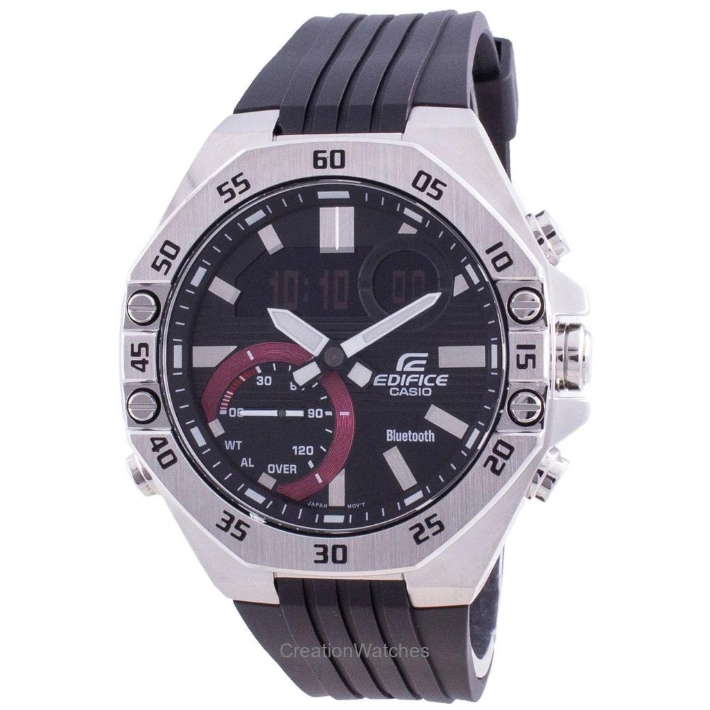 

Refurbished Casio Edifice Analog Digital Black Dial Quartz ECB-10P-1A 100M Men s Watch чёрный