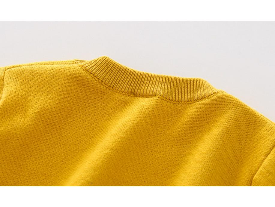 Tengyun Pigeon Kids' Double-Layer Sweater - European & American Style, Boys' Abstract Cartoon Jacquard, Autumn 2025 Collection.