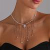 Trend Wedding Party Jewelry Irregular Stone Choker Necklace For Women Elegant Tassels Heart Pendant Necklaces Valentine's Gift