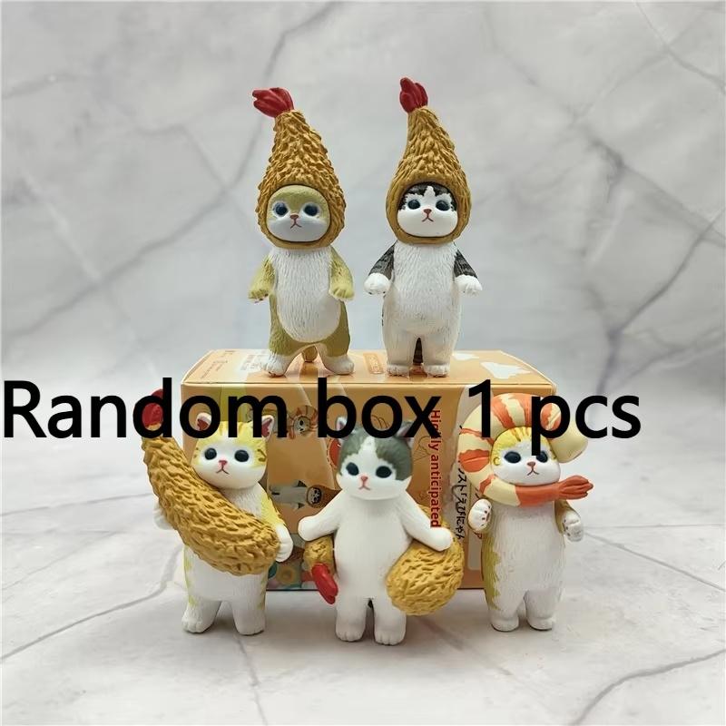 Mufosand Fried Shrimp Shark Cat Blind Box Backpack Collectible Pvc Action Figure Trendy Toys Birthday Gift