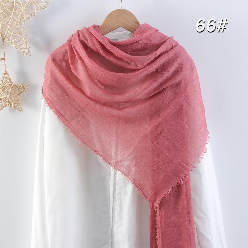 Sciarpa da donna in cotone lino seta - Per tutte le stagioni, colore unito, versatile foulard per testa e parasole