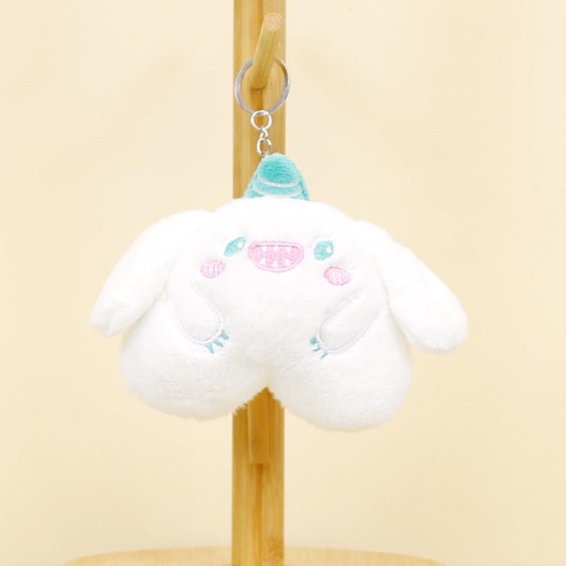 Adorable Monster Plush Keychain Soft Cotton Stuffed Animal Bag Charm In Pink