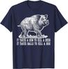 Hunting Hog Pig Sus Deer Hunting It Takes Balls Funny T-Shirt Wild Boar Graphic Tee Casual Cotton Crewneck Shirt for Unisex