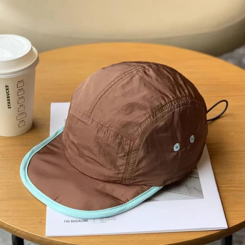 

Summer Outdoor Riding Baseball Cap - Sunscreen Quick-drying Light Breathable Retro Soft Brim 5-panel Hat, for Men Outdoor Sports Adjustable коричневий