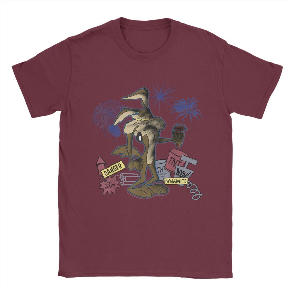 Men T-Shirt Wile E. Coyotes TNT Portrait Novelty Pure Cotton Tee Shirt Short Sleeve T Shirt Crew Neck Clothing Plus Size