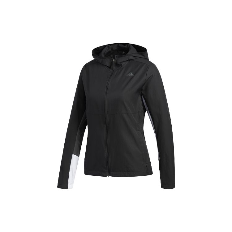 

Adidas Sport Casual Color Block Sleeve Hooded Jacket Women jackets Black ED9317 S