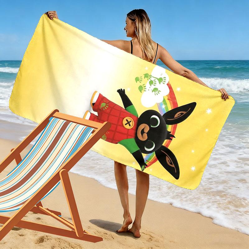 Bing Print Beach Towel, Large Soft Quick Dry Towel for Beach Camping Swimming
