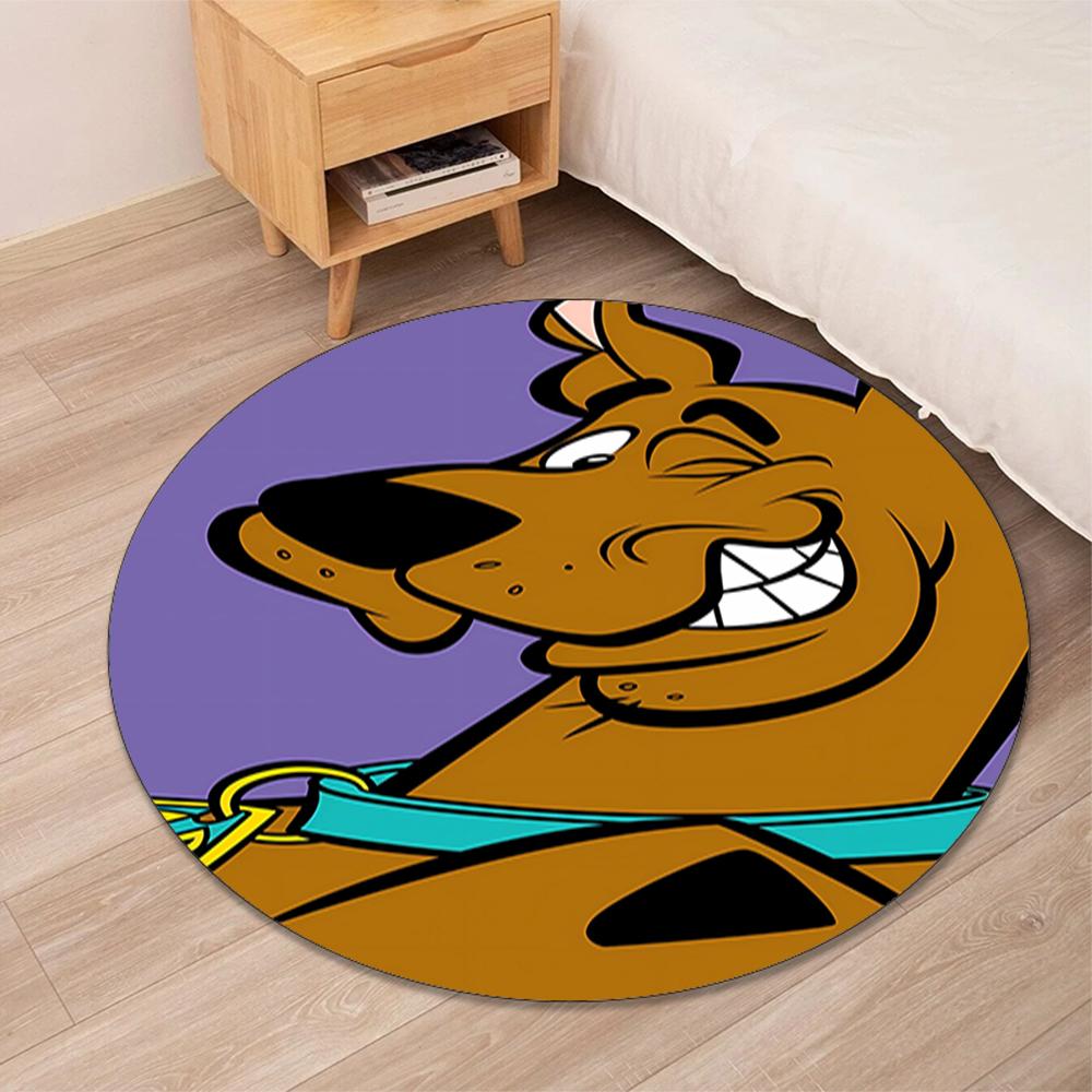 Scooby Doo Printed Round Rug Carpet Chair Rug Area Rug Entryway Doormats,for Office Chair Living Room Bedroom Kitchen Room.