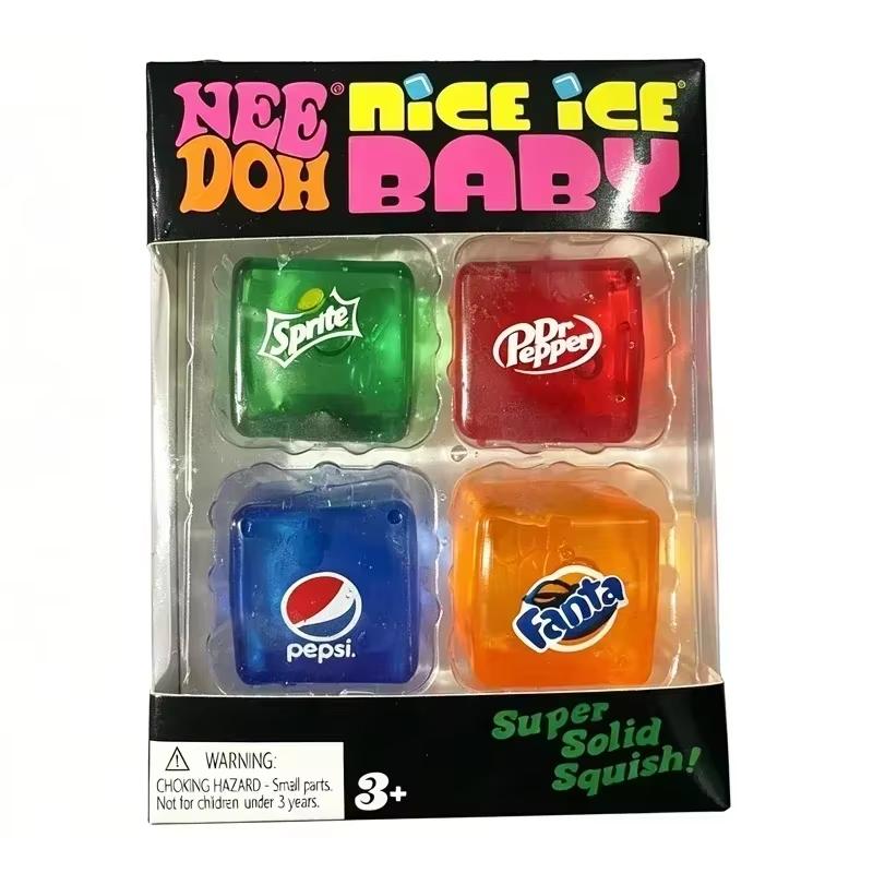 NEEDOH Mini Cubo di Ghiaccio Carino Sollievo dallo Stress Cubo Morbido Mini Set da 4 Pezzi Giocattolo Sensoriale Antiansia Bomboniere per Feste Regali Per Bambini Adulti