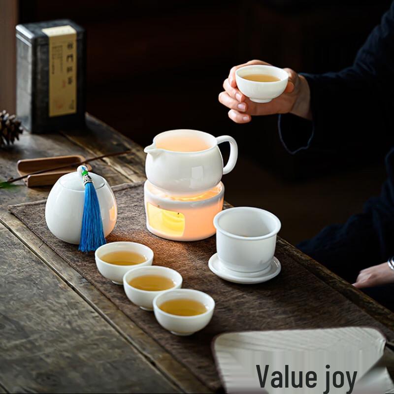 Yunyan White Porcelain Tea Warming Pot Set
