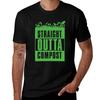 Straight Outta Compost  Funny Gardening Gift Tshirt Basic Solid Color Short Sleeve Cotton Top