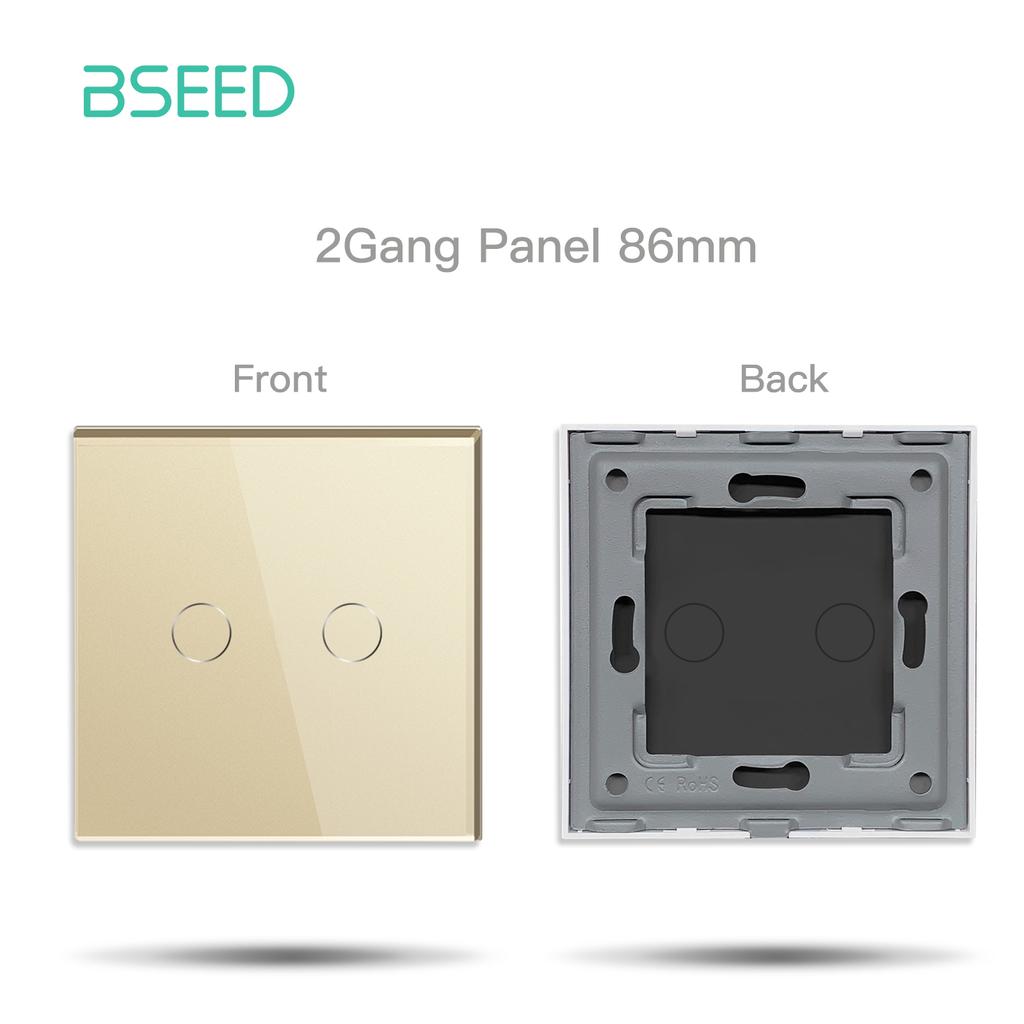 BSEED 1/2/3Gang Touch Switches 1/2/3Way Function Base Sensor Glass Panel EU Wall Sockets USB Type-c Plug DIY Free Combination