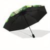 Stained Glass Shamrock Window Panel, Irish Decor for Home & Garden Umbrella, Cute Umbrella with Cute Design, Portable 3-Fold Compact Umbrella for Men