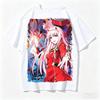 Unisex 2026 Summer Darling In The Franxx Zero Two Anime Graphic Vintage Loose Harajuku Streetwear Casual T-shirt