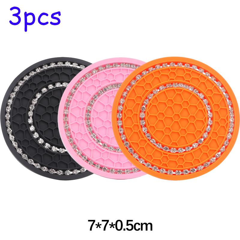 New Fashion Diamond-set Coaster Universal Car Coaster Washable Heat Insulation Anti-scald Water Cup Non-slip Mat Car Interiors
