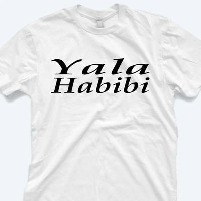 Yala Habibi T Shirt Arabic Text Vintage Washed Designer Clothes Graphic Stretched Stylish Soft Slightly Comfortable Fashion
