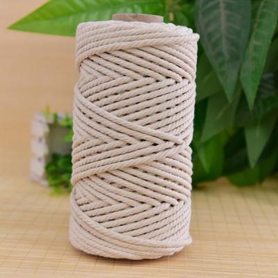 200m Handgemachtes Makramee Boho Dekor 3mm Baumwolle Beige Faden Kordel Seil Gedrehte Schnur DIY Heim Hochzeitsdekoration