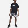 Nike Logo Pattern Training Short Sleeve Printed Shoulder T-Shirt Kids Tops Black DX5386-010