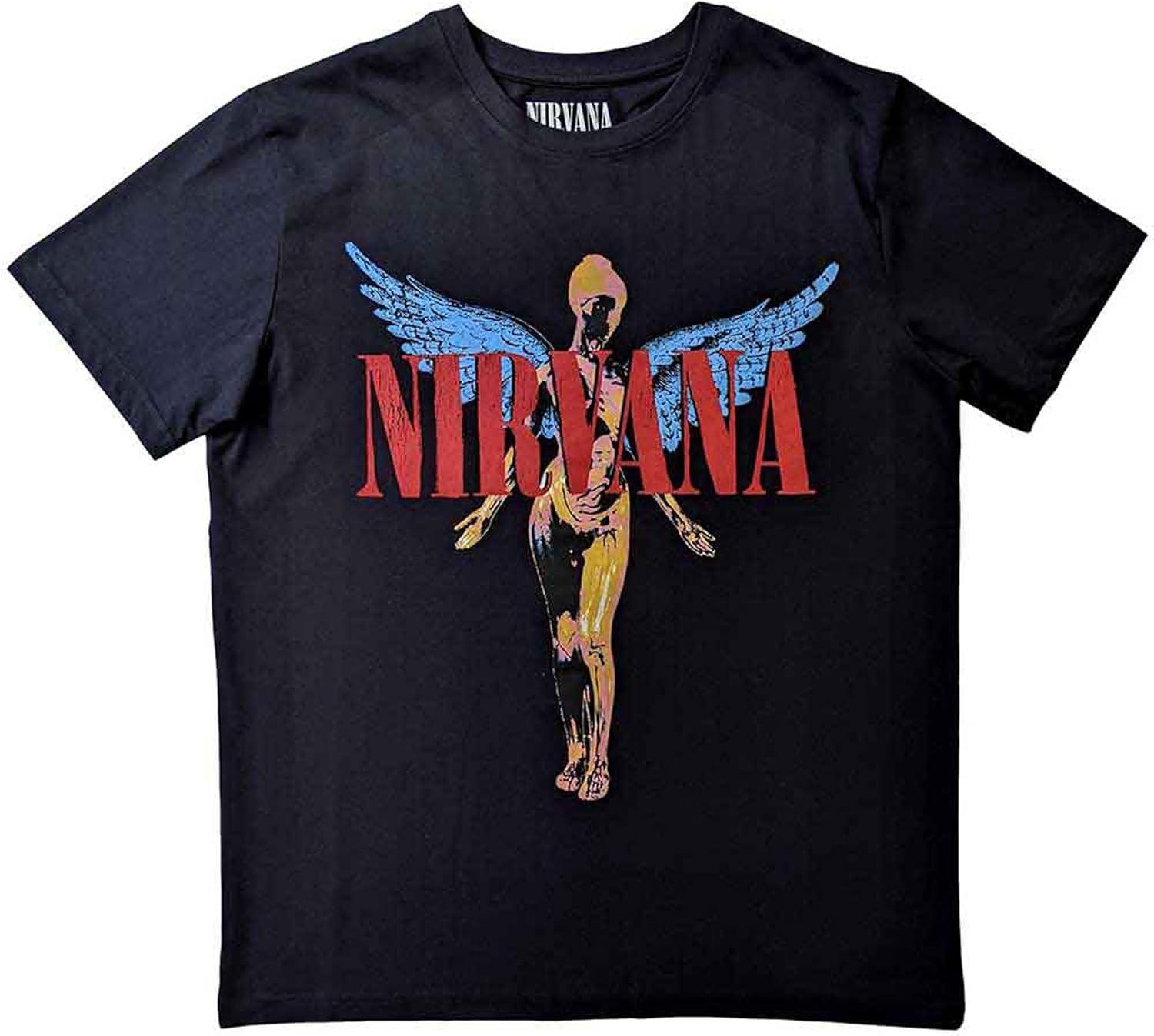 Nirvana T Shirt In Utero Angelic Band Logo Official Mens Black Size XL XXXXXL чёрный