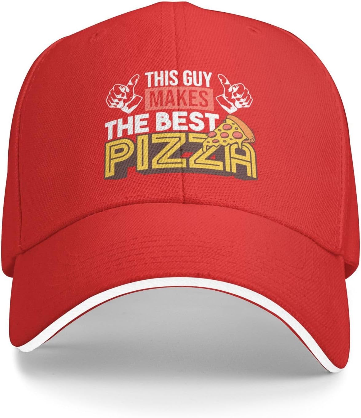 

Best Pizza Makes Guy Baseball Cap Polyester Adjustable Sandwich Hat Casual Sports One Size