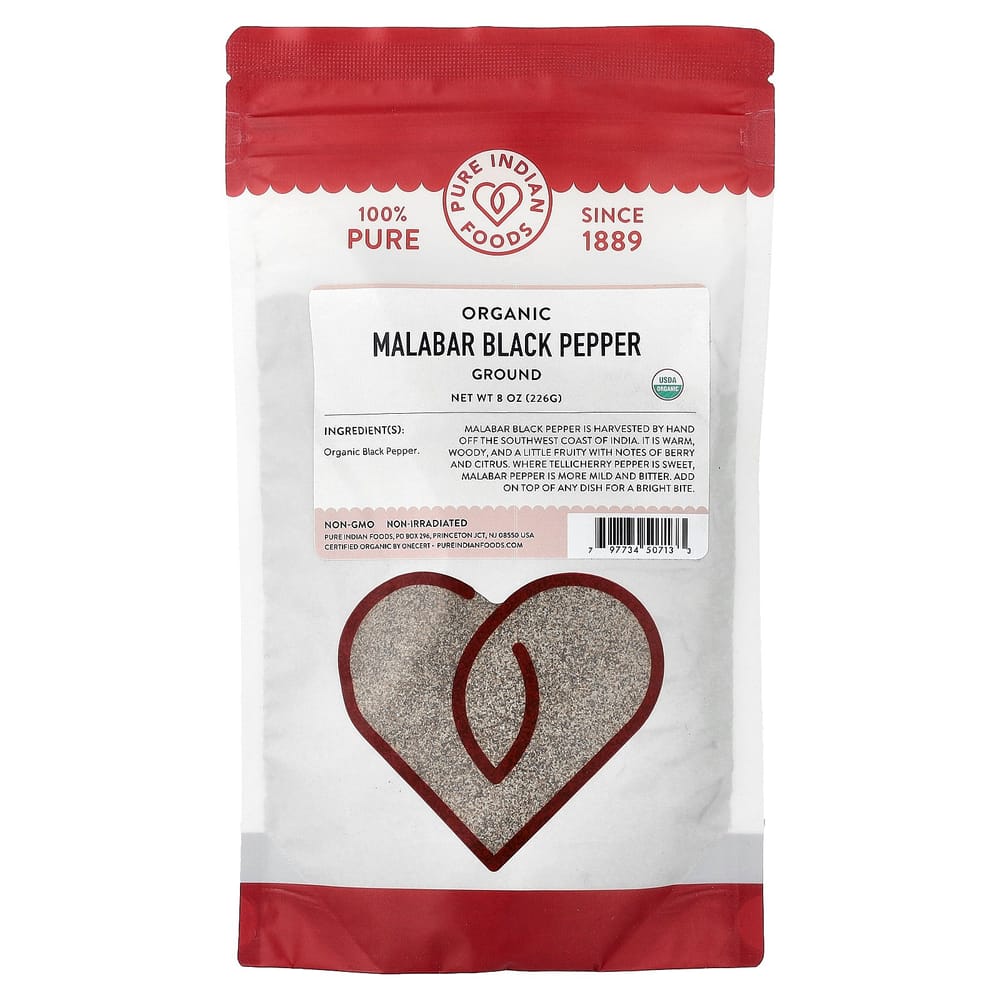 Pure Indian Foods Malabar Black Pepper 226g (8oz)