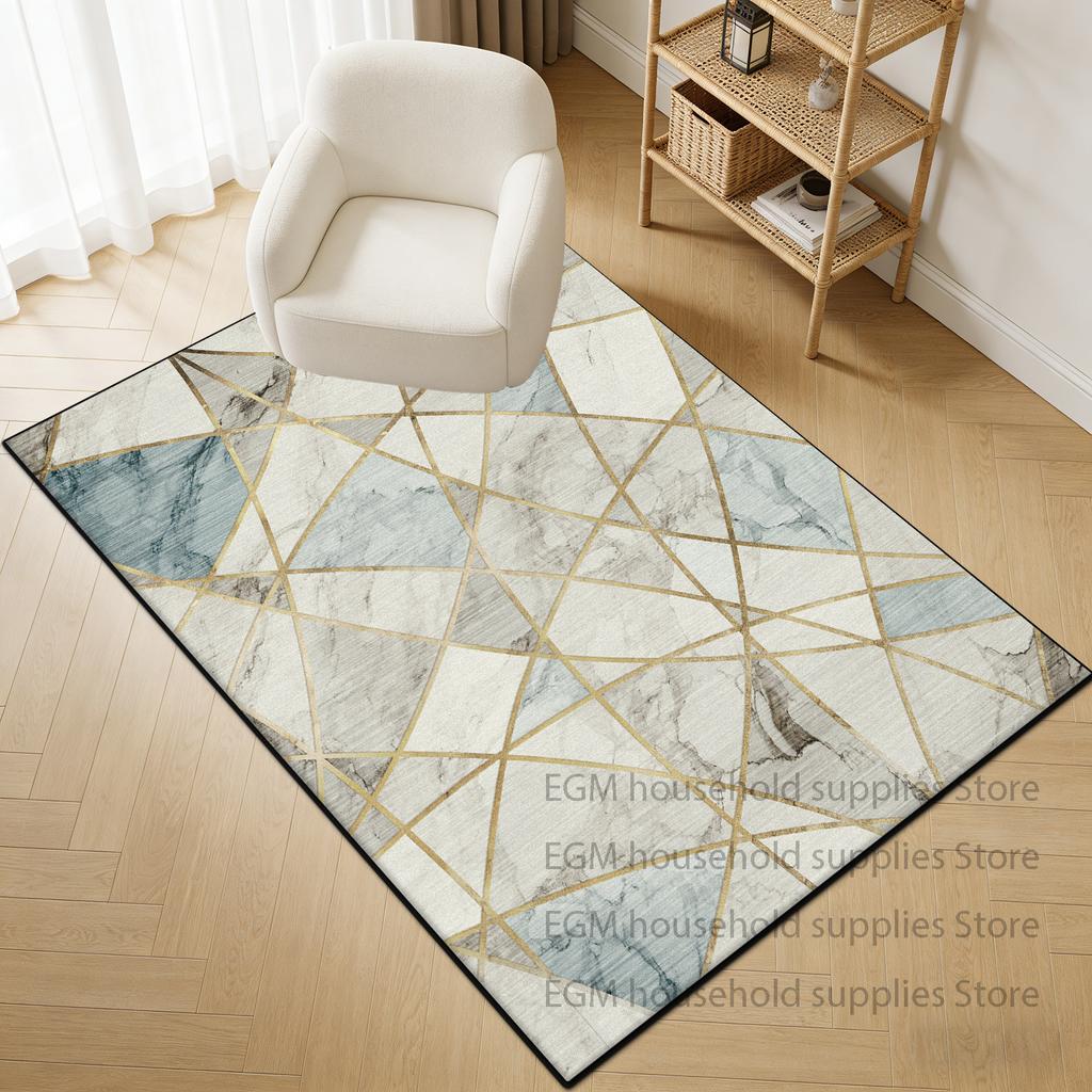 Modern Style Carpet Geometric Living Room Decor Bedroom Kitchen Non-slip Washable Floor Mat Large Size Soft Rugs Customizable