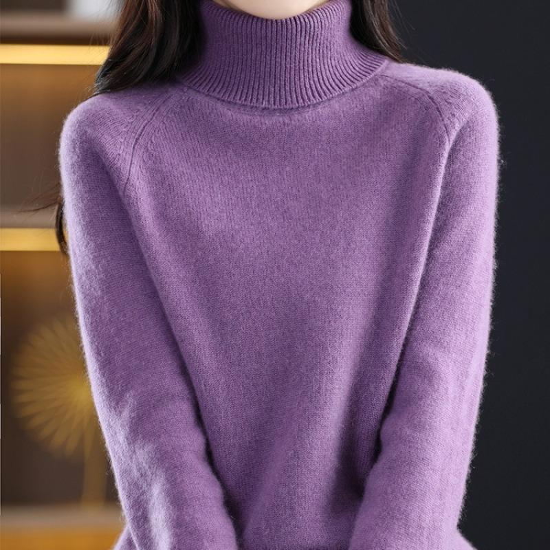 Autumn and Winter New Style Women's High Neck Sweater Casual Warm Loose-Fitting Top