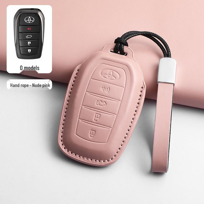 Toyota Tundra/Sequoia US Key Cover - Pink & Black Leather Shell 