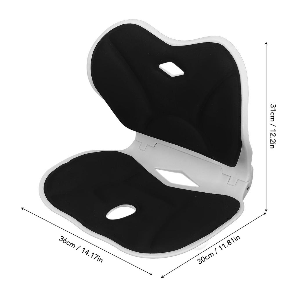 Posture Corrector Chair Foldable Ergonomic Lumbar Support Back Straightener Waist Support Posture Cushion for Child Adult Black