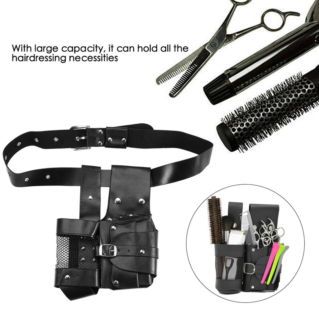 Hair Care Waist Pack Hair Scissors Comb Bag Hairpin Bottle Bag Salon Hairdressing Tool Brown