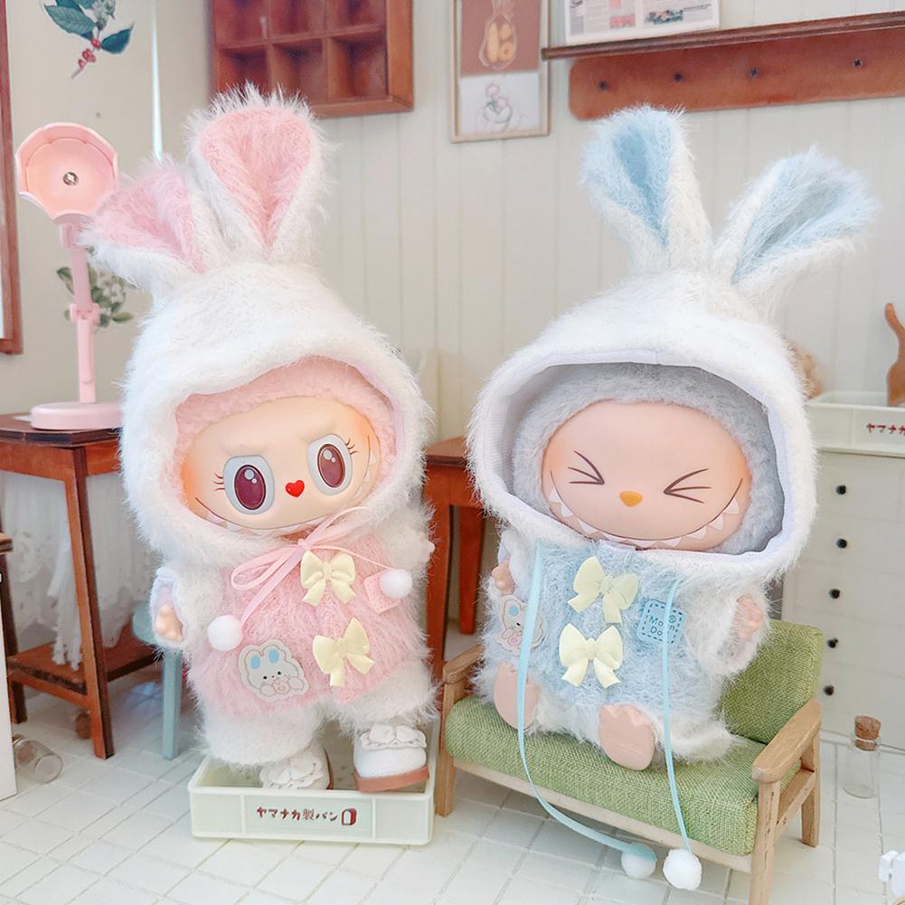 For 17cm Labubu Doll Clothes Fashion Soft Coat Doll Clothes Color Match Pants Dolls Accessories Cute Decoration Little Clothes