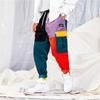 Men'S Overalls Color Matching Loose Light Core Flannel Hip Hop Jogging Street Pants