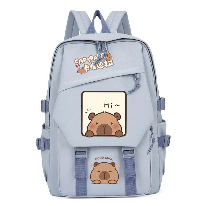 New Kapibara cute emoji print college light style primary and secondary school students spine bag