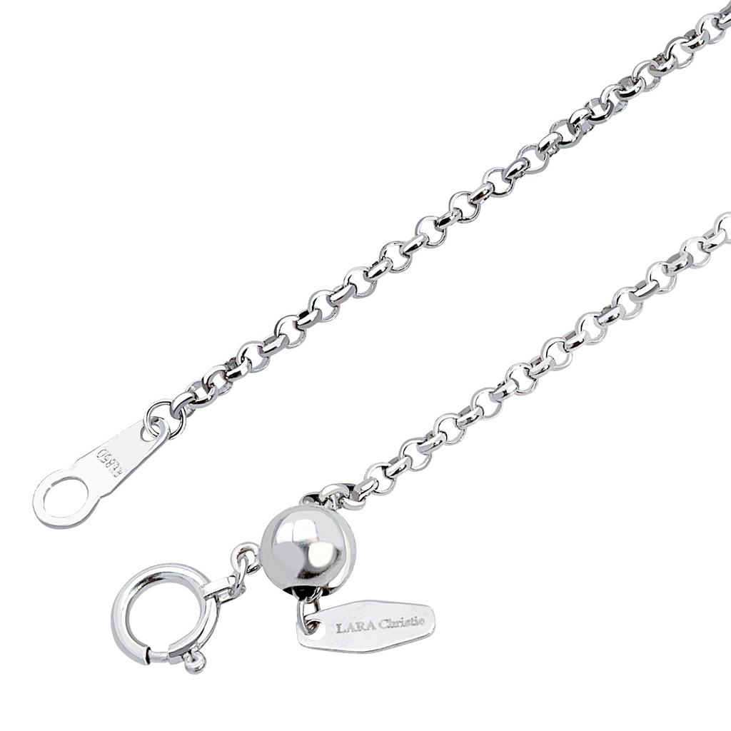 Collar de Cadena Cadena Roló Ancho de Cadena Platino pt850 Ajustador Deslizante Longitud de Cadena Ajustable Longitud Total 50cm Peso [Lara Christie] Aprox.. 1,9 mm