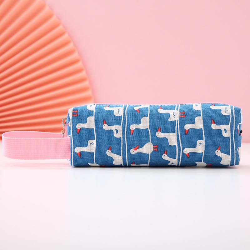 Bojin Stylish Large Capacity Canvas Pencil Case for Students