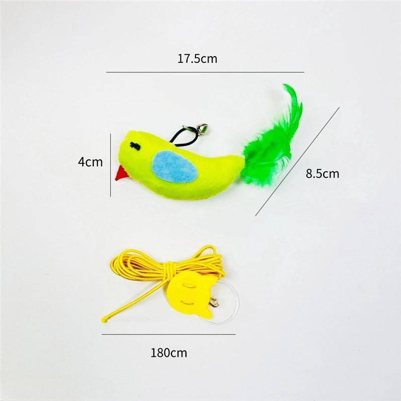 Interactive Cat Toy Simulation Bird Plush Sound Hanging Cat Toy Feather Bird Cat Chew Bite Plush Toys Cat Supplies