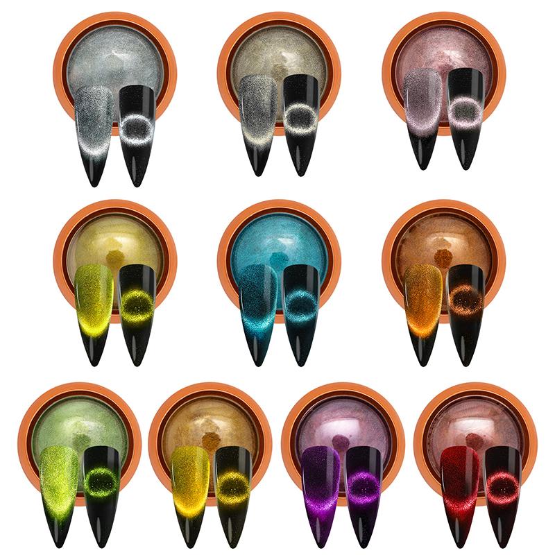 3D Chrome Cat Magnet Nail Glitter Powder Chameleon Shiny Nail Pigment Gel Nail Polish Supplies Magic Cat'S Eye Magnetic Powder