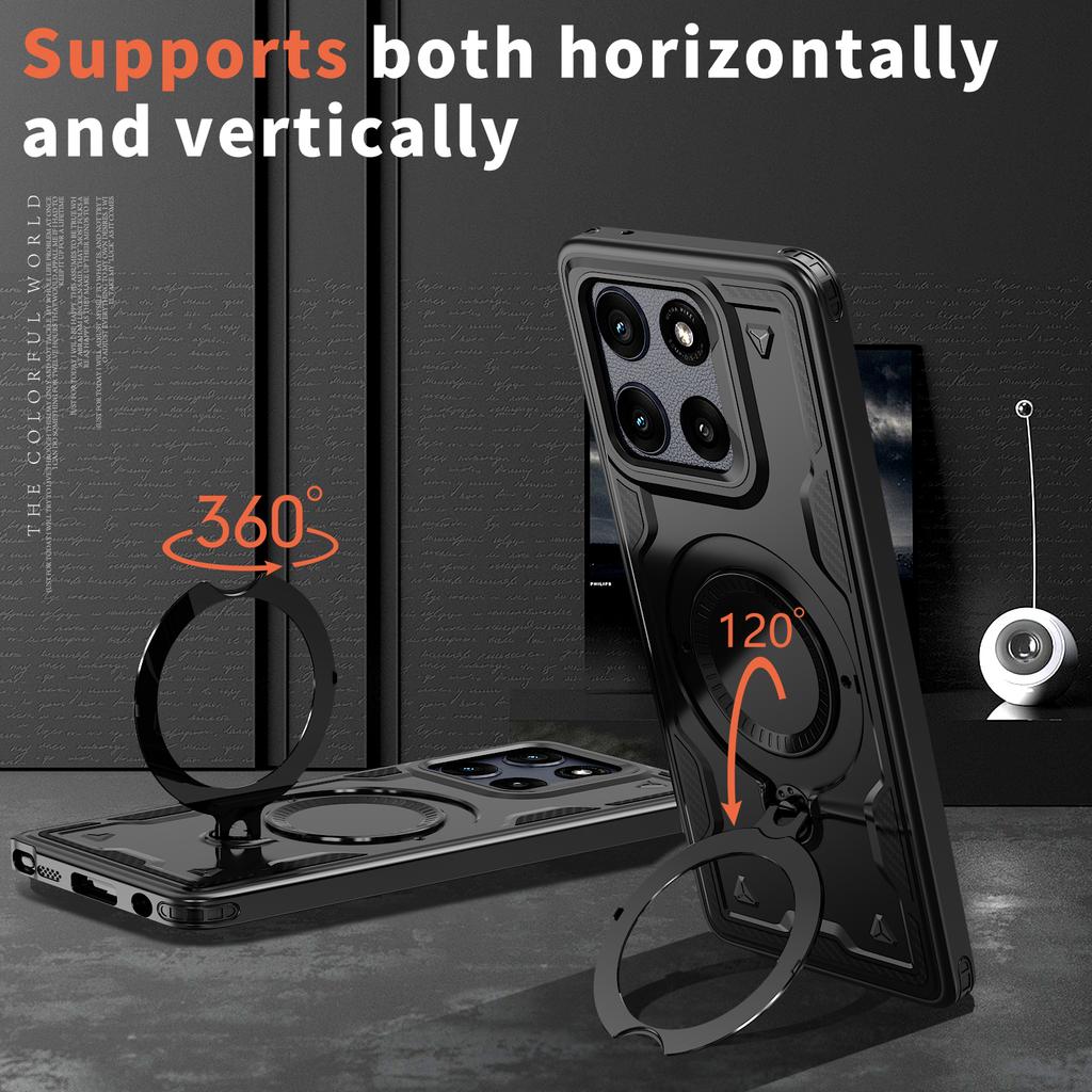 Armor Shockproof Case For Motorola Edge 60 Pro Fusion G Play 2026 Power Stylus 5G 2026 360° Rotating Magnetic Stand Back Cover