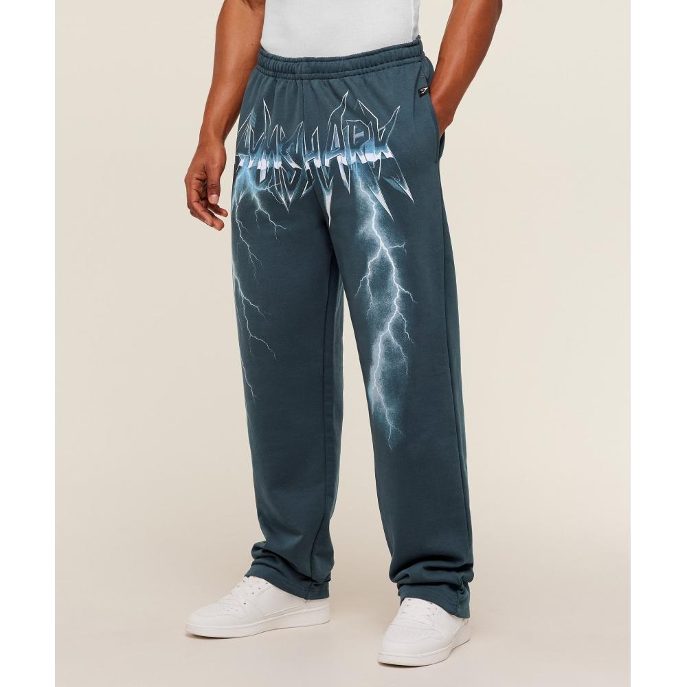 Gymshark Eagle Band Style Graphic Straight Leg Pant Gs Stealth Blue A5b1t Ud6s