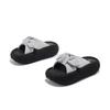 Bow Rhinestone Thick-bottomed One-word Slippers for Women To Wear 2025 New Fashionable Versatile Beach Slippers